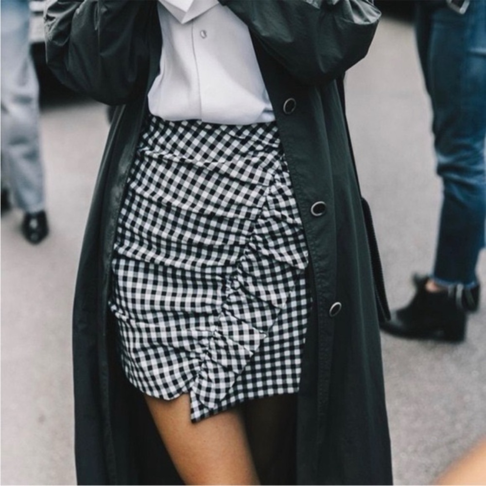 Derek Lam 10 Crosby Gingham Ruffled Checkered skirt XS - Picture 4 of 4